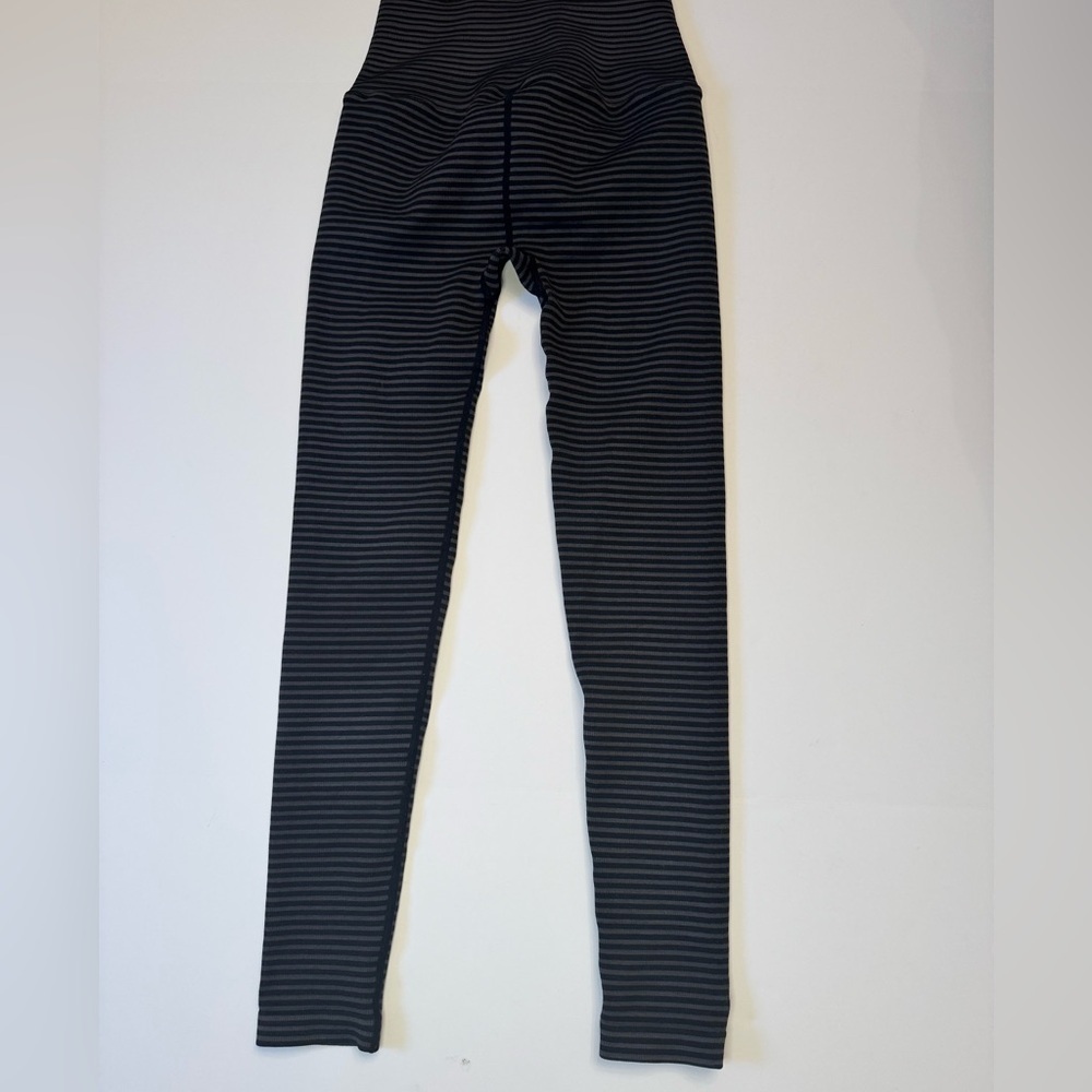 Spiritual Gangster Striped Yoga Leggings XS/S Gray Black Pilates Athleisure